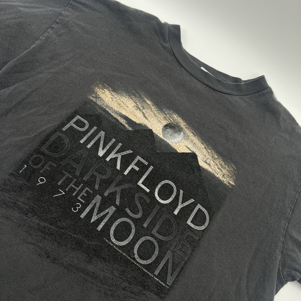 Vintage Pink Floyd Dark Side T Shirt Mens M Y2K Band Rock Concert Tour Gray SS